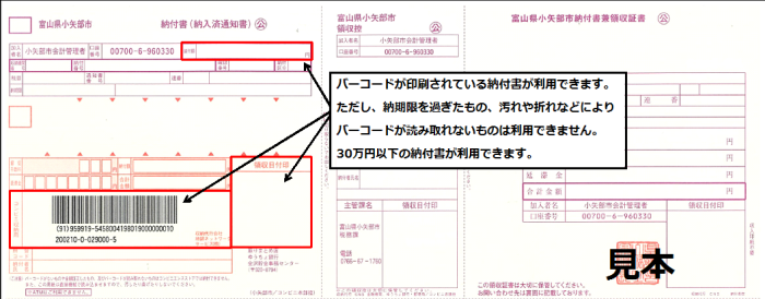 写真：納付書