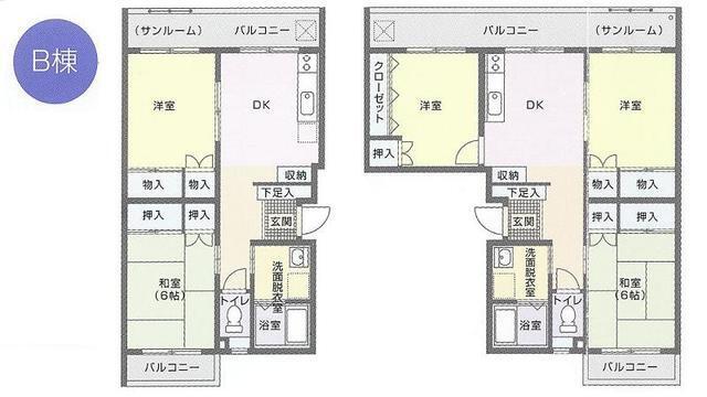 イラスト：特公賃石動住宅B棟間取り図