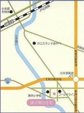 地図：公営津沢第3住宅位置図