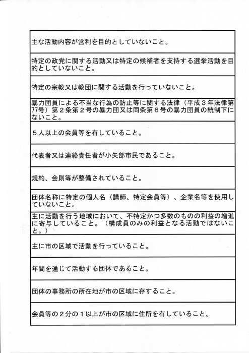 写真：市民公益活動団体の要件