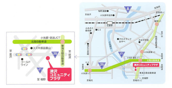 地図：津沢コミュニティプラザ位置図