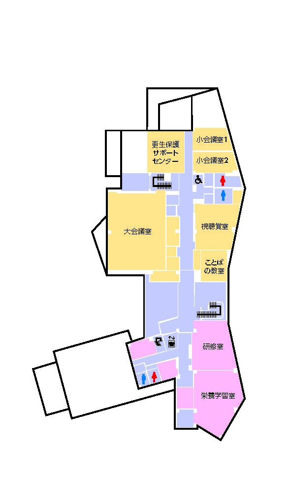 イラスト：小矢部市総合保健福祉センター 3階フロアマップ