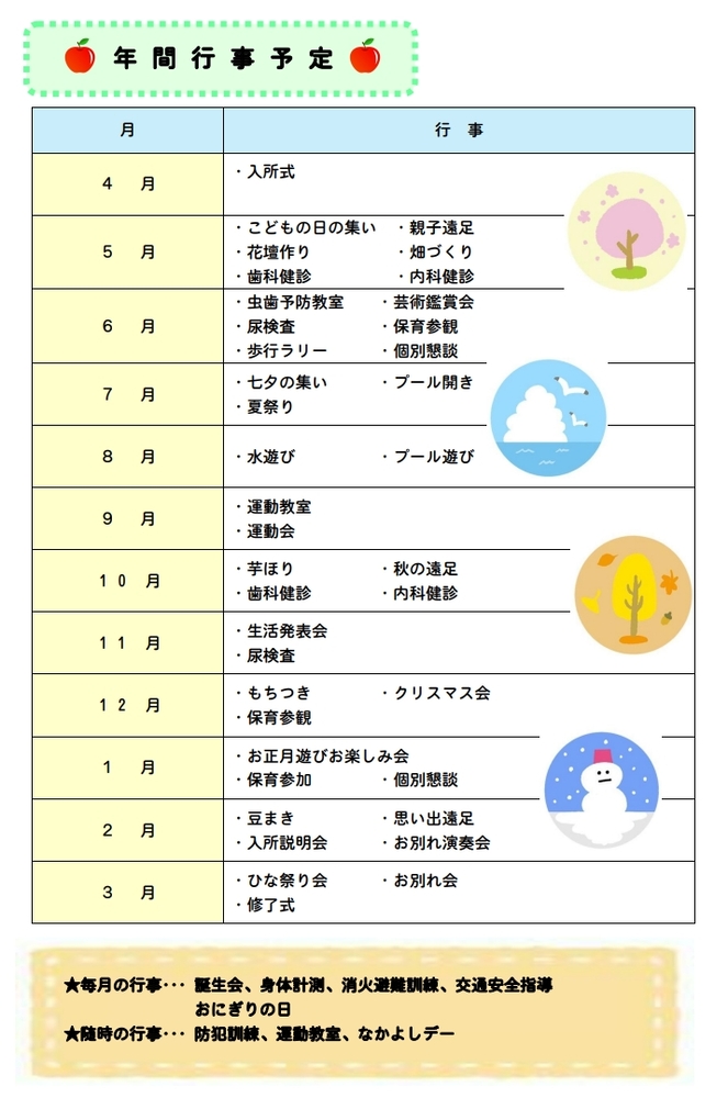年間行事予定