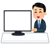 イラスト：企業説明会等で説明する人