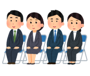 イラスト：企業説明会等に参加する人