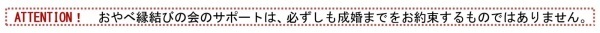 説明テキスト：おやべ縁結びの会のサポートは、必ずしも成婚までをお約束するものではありません。