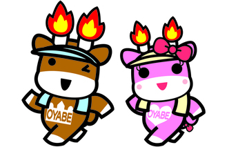 メルギュー君とメルももちゃんがウォーキングしているイラスト