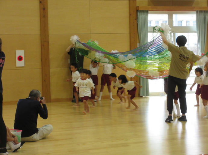 3歳児親子競技。なりきって楽しんだよ。