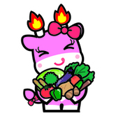 野菜を持ったメルももちゃん